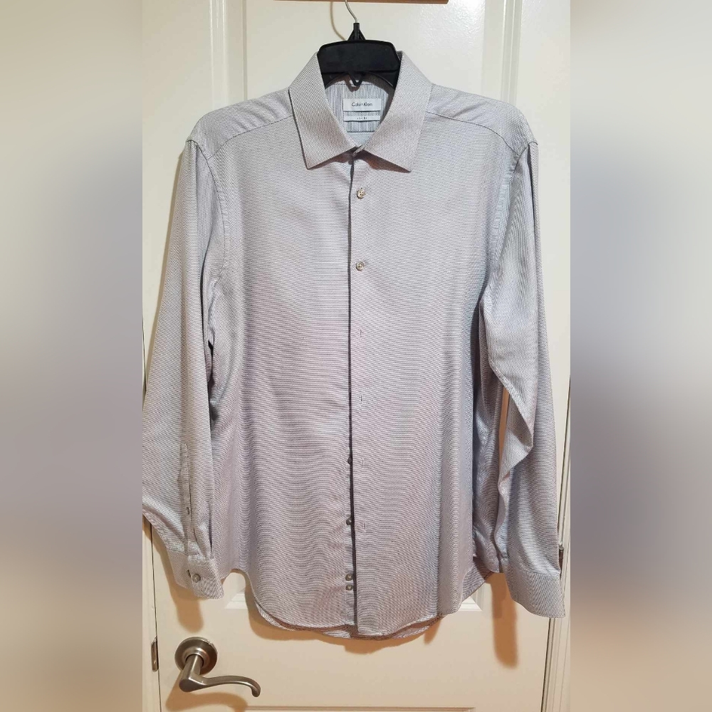 Calvin Klein men's dress shirt (Grey; Size 16, 32/33 L)